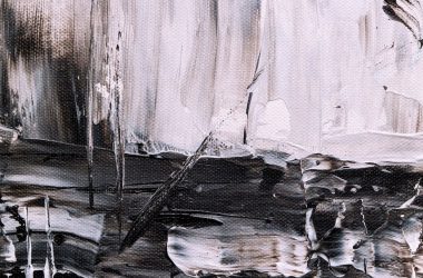 black and white abstract painting