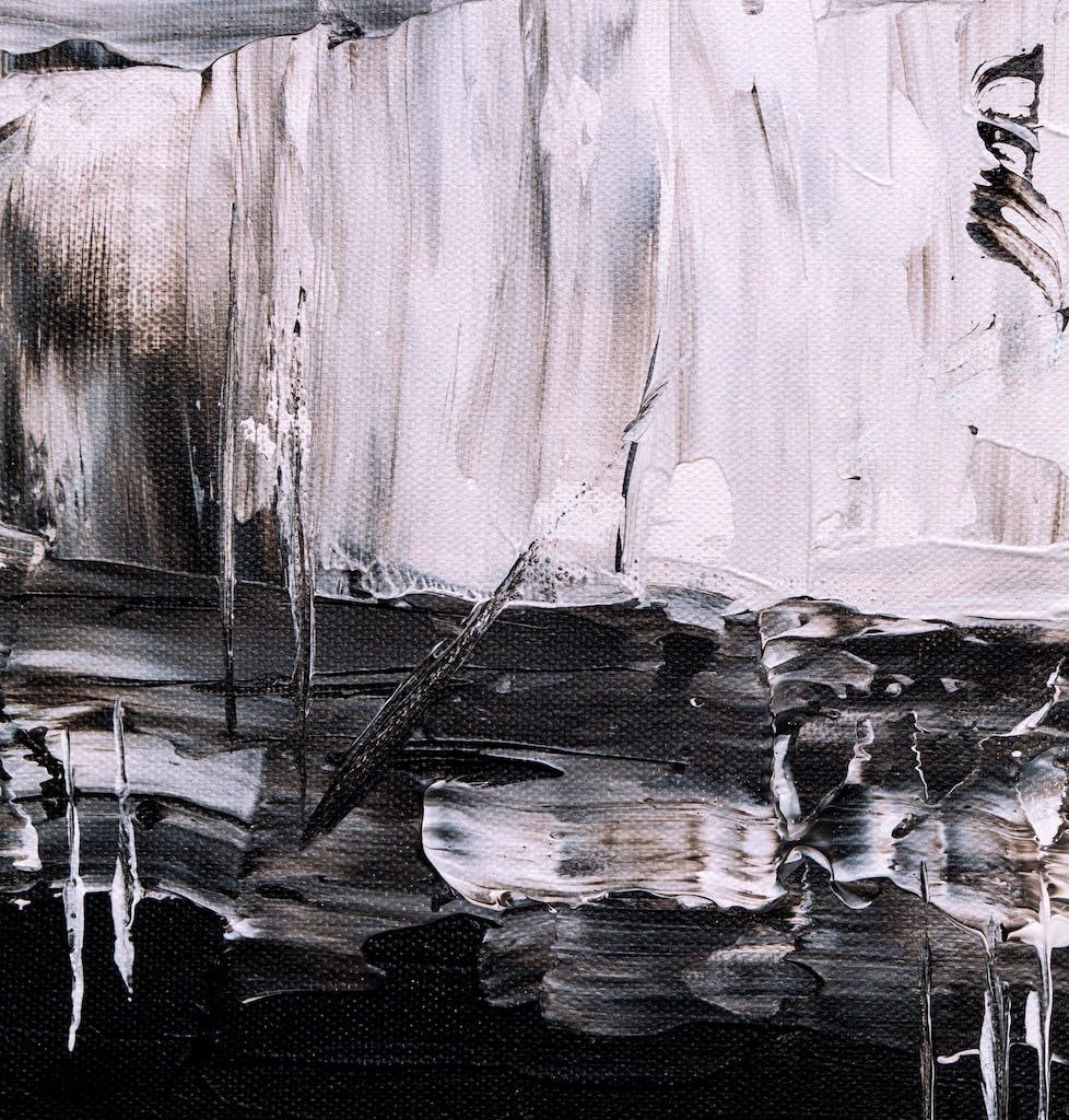 black and white abstract painting