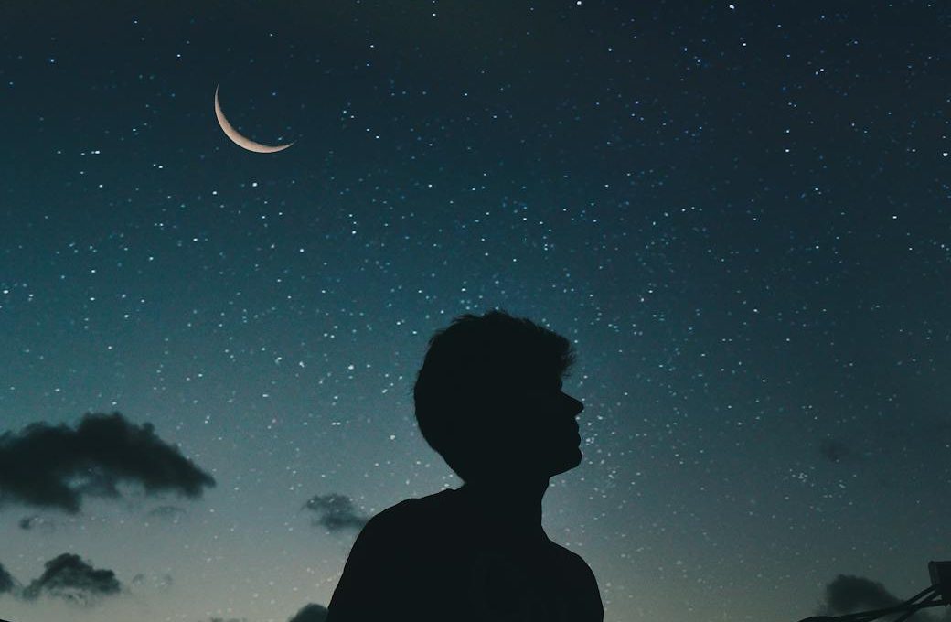 silhouette of man during nighttime