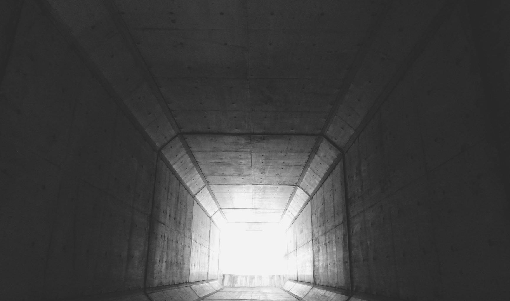 light in concrete chimney
