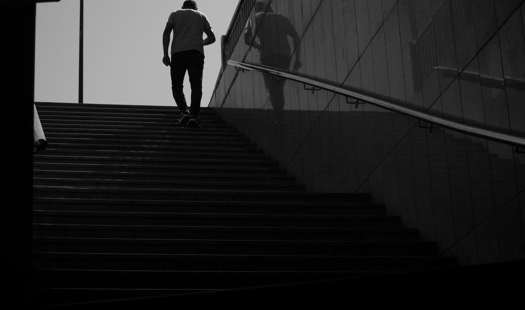 man walking up