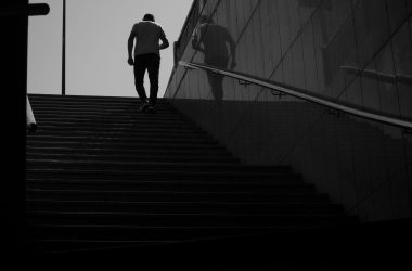 man walking up
